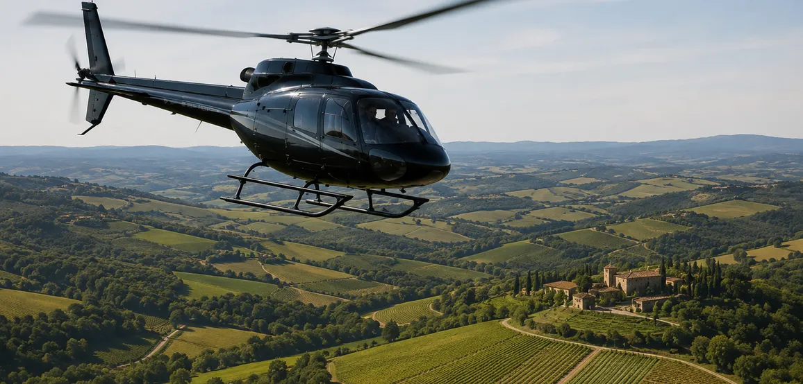 Heli-Wine Experience in Chianti & San Gimignano